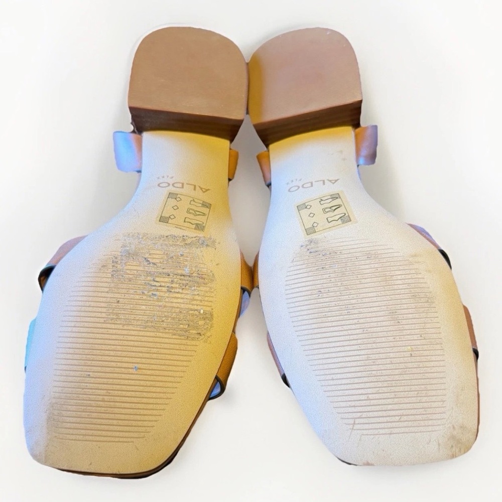Aldo Flex JINANE Cut-Out Heel Slingback Sandals Open Toe Buckle Tan Size‎ 6.5 - Picture 6 of 11